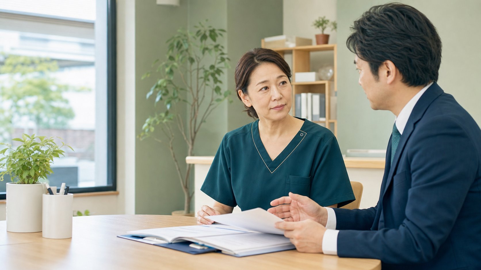 訪問看護事業の承継について相談するイメージ